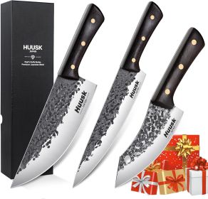 Hand Forged Chef Knife Set, High Carbon Steel Butcher Knife Set